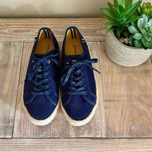 Joules Navy Canvas Jute Sneakers -NWOB✨